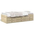 Miniatyrbillede 2 af 11: vidaXL daybed med skuffer 90x190 cm konstrueret træ sonoma-eg -  Senge & sengeramme