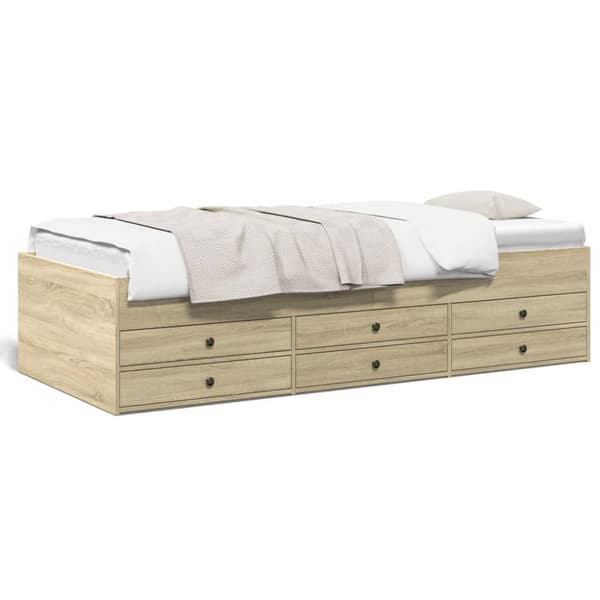 vidaXL daybed med skuffer 90x190 cm konstrueret træ sonoma-eg -  Senge & sengeramme