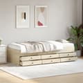 Miniatyrbillede 4 af 11: vidaXL daybed med skuffer 100x200 cm konstrueret træ sonoma-eg -  Senge & sengeramme