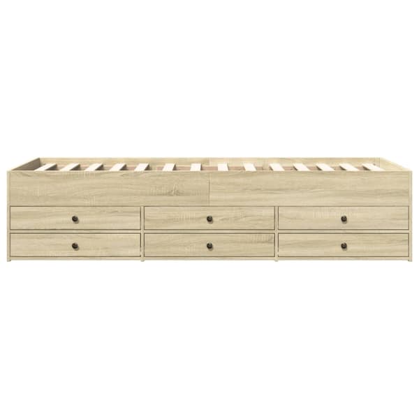 vidaXL daybed med skuffer 100x200 cm konstrueret træ sonoma-eg - Senge & sengeramme