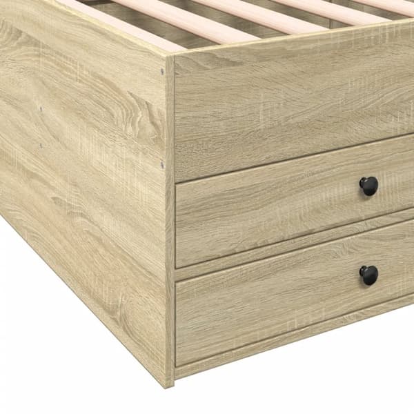vidaXL daybed med skuffer 100x200 cm konstrueret træ sonoma-eg - Senge & sengeramme