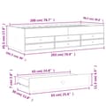 Miniatyrbillede 11 af 11: vidaXL daybed med skuffer 100x200 cm konstrueret træ sonoma-eg -  Senge & sengeramme