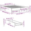 Miniatyrbillede 11 af 11: vidaXL sengeramme med skuffer 120x200 cm konstrueret træ hvid -  Senge & sengeramme
