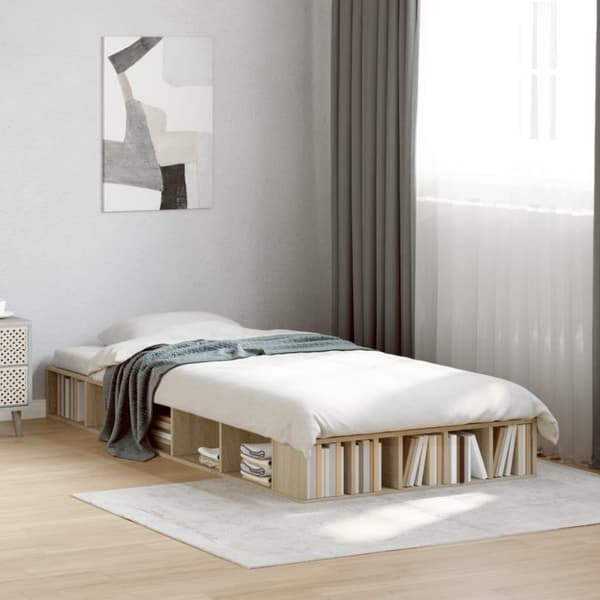 vidaXL sengeramme 75x190 cm konstrueret træ sonoma-eg -  Senge & sengeramme