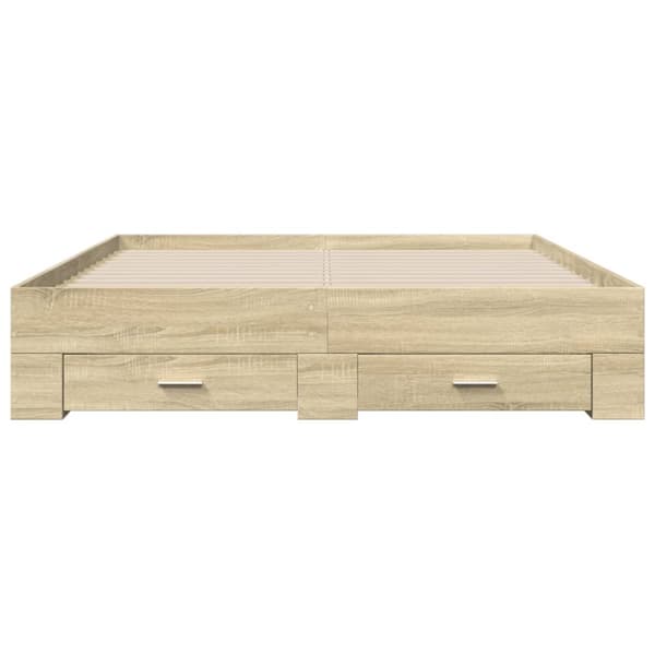 vidaXL sengeramme med skuffer 160x200 cm konstrueret træ sonoma-eg - Senge & sengeramme