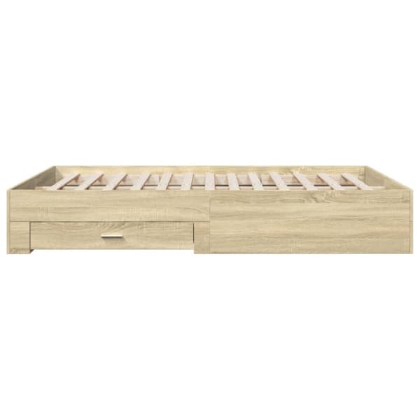 vidaXL sengeramme med skuffer 160x200 cm konstrueret træ sonoma-eg - Senge & sengeramme