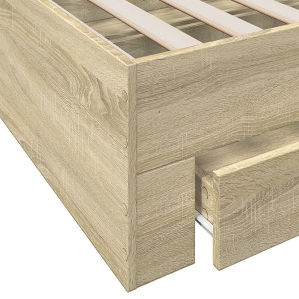 vidaXL sengeramme med skuffer 160x200 cm konstrueret træ sonoma-eg - Senge & sengeramme