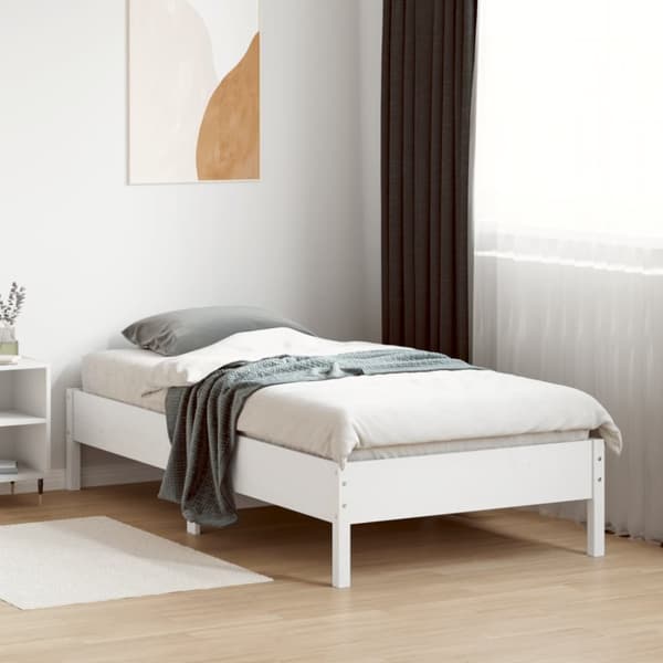 vidaXL Sängynrunko valkoinen 75x190 cm täysi mänty -  Sängyt & sängynrungot