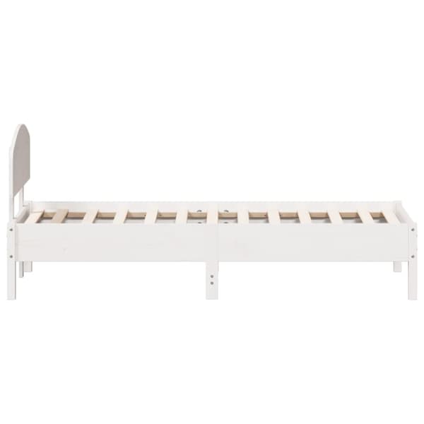 vidaXL Sängram med huvudgavel vit 75x190 cm massivt furu -  Sängar & sängramar