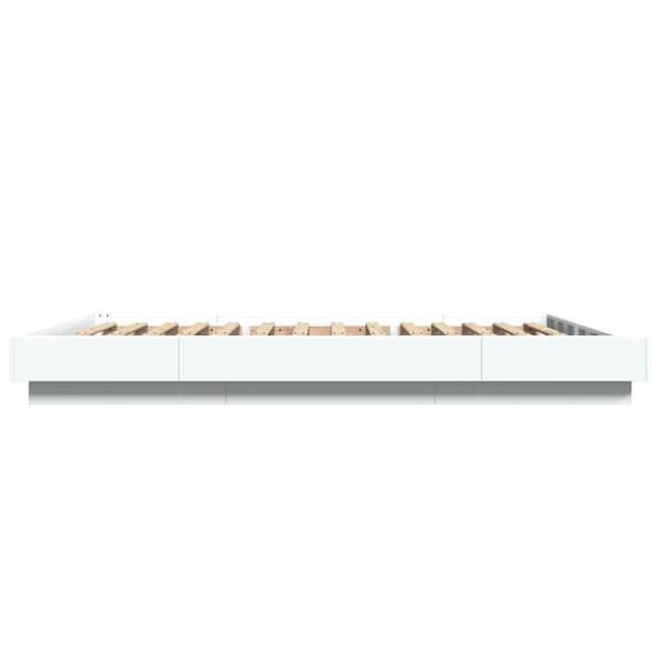 vidaXL sengeramme med LED-lys 140x200 cm konstrueret træ hvid - Senge & sengeramme