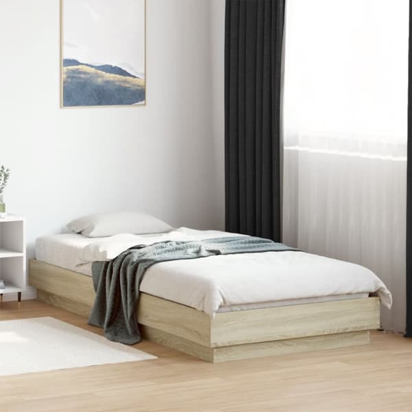 vidaXL Sängynrunko Sonoma tammi 100x200 cm tekninen puu - Sängyt & sängynrungot