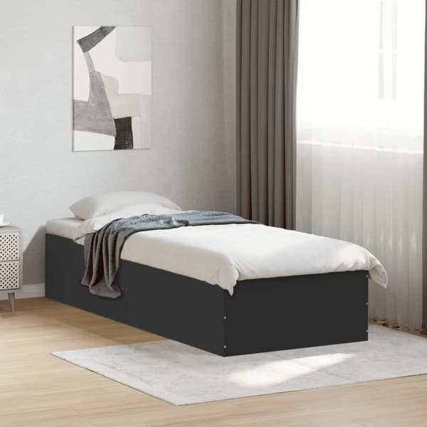vidaXL Sängynrunko musta 90x190 cm tekninen puu -  Sängyt & sängynrungot