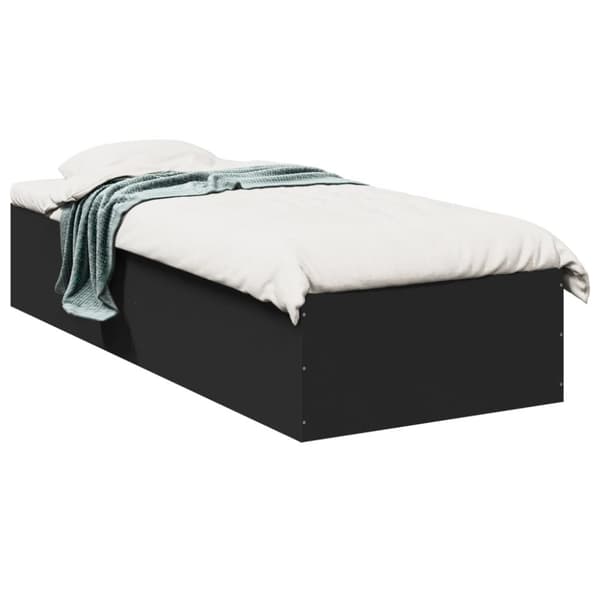 vidaXL Sängynrunko musta 90x190 cm tekninen puu - Sängyt & sängynrungot