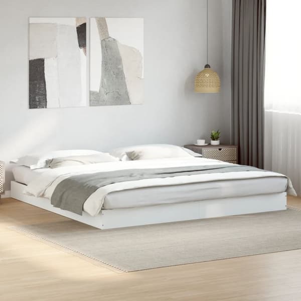 vidaXL sengestel 180x200 cm konstrueret træ hvid - Senge & sengeramme