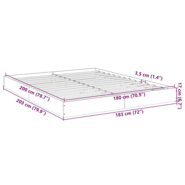 vidaXL sengestel 180x200 cm konstrueret træ hvid - Senge & sengeramme