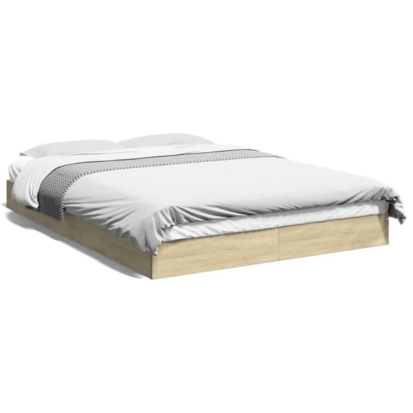 vidaXL sengestel 140x200 cm konstrueret træ sonoma-eg - Senge & sengeramme