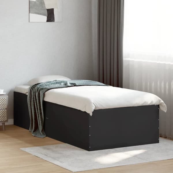 vidaXL sengeramme 90x190 cm konstrueret træ sort - Senge & sengeramme