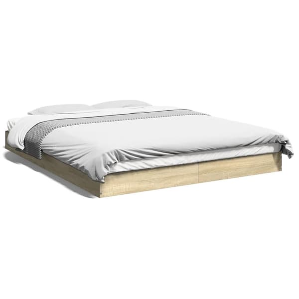 vidaXL sengestel 160x200 cm konstrueret træ sonoma-eg - Senge & sengeramme