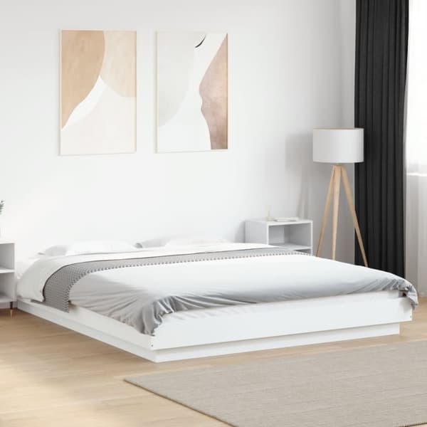 vidaXL sengestel 150x200 cm konstrueret træ hvid -  Senge & sengeramme