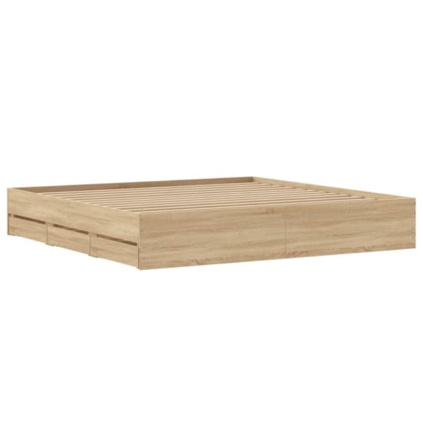 vidaXL sengeramme med skuffer 160x200 cm konstrueret træ sonoma-eg -  Senge & sengeramme