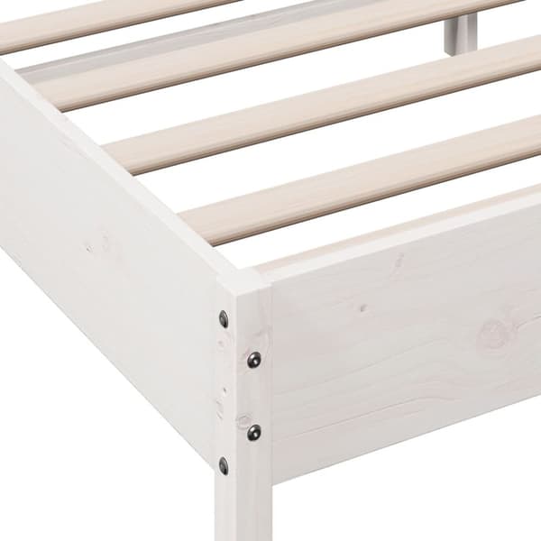 vidaXL sengeramme med sengegavl 150x200 cm massivt fyrretræ hvid -  Senge & sengeramme