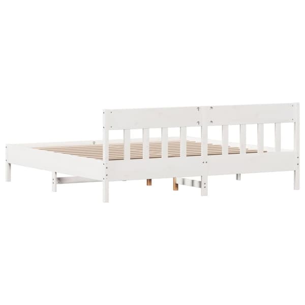 vidaXL sengeramme med sengegavl 180x200 cm massivt fyrretræ - Senge & sengeramme
