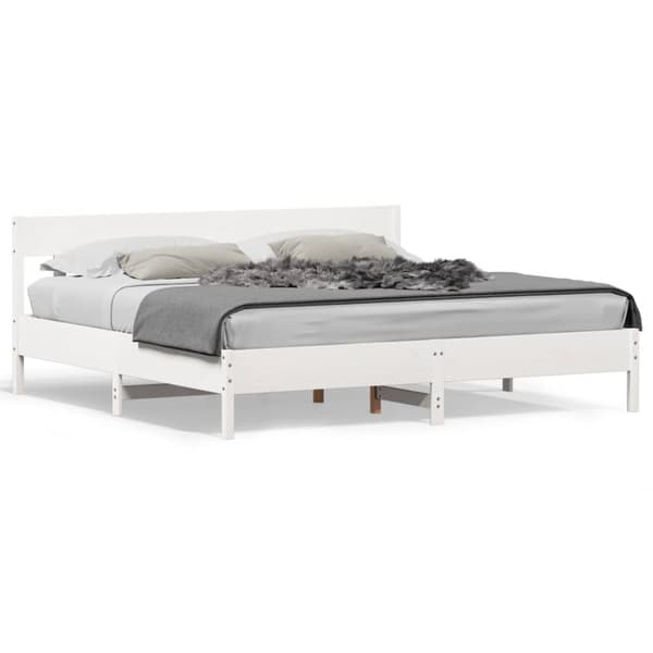 vidaXL sengeramme med sengegavl 180x200 cm massivt fyrretræ -  Senge & sengeramme