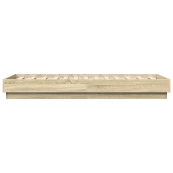 vidaXL sengeramme med LED-lys 90x190 cm sonoma-eg - Senge & sengeramme