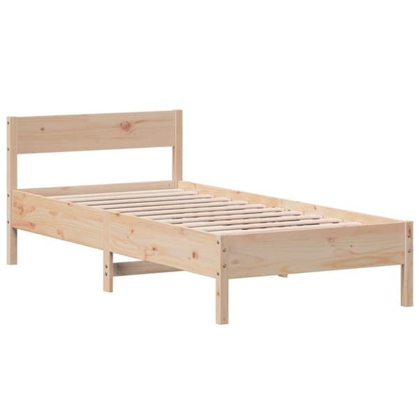 vidaXL Sängynrunko päädyllä 90x190 cm täysi mänty -  Sängyt & sängynrungot