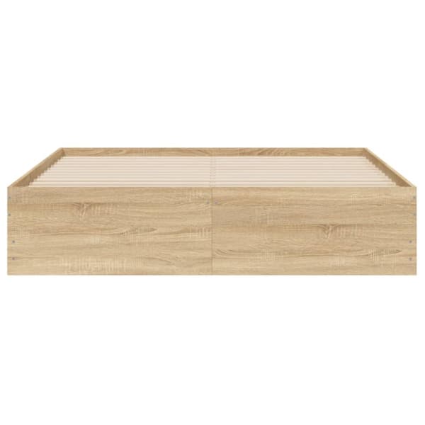 vidaXL sengeramme med skuffer 140x200 cm konstrueret træ sonoma-eg - Senge & sengeramme