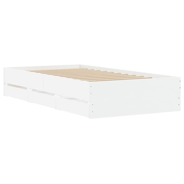 vidaXL sengeramme 90x200 cm konstrueret træ hvid - Senge & sengeramme