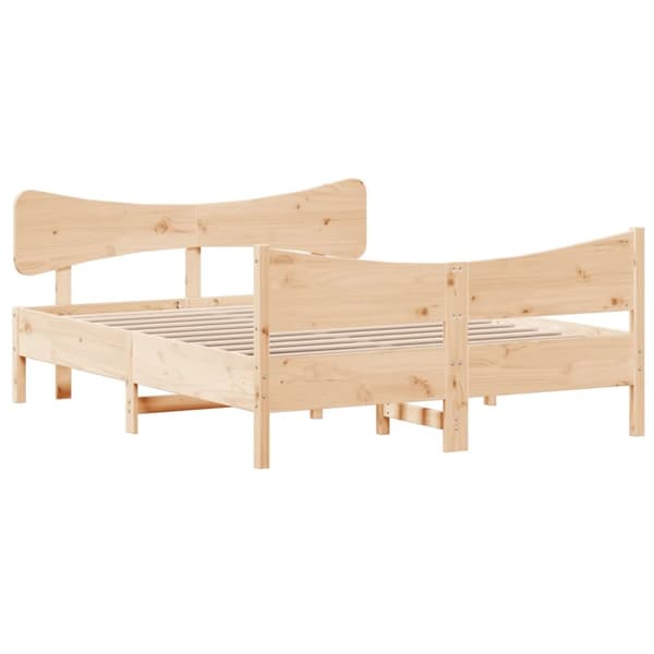 vidaXL sengeramme med sengegavl 140x200 cm massivt fyrretræ hvid - Senge & sengeramme