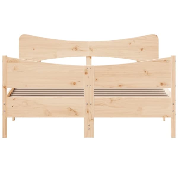 vidaXL sengeramme med sengegavl 140x200 cm massivt fyrretræ hvid - Senge & sengeramme