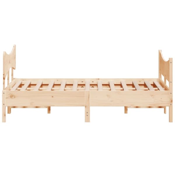 vidaXL sengeramme med sengegavl 140x200 cm massivt fyrretræ hvid - Senge & sengeramme