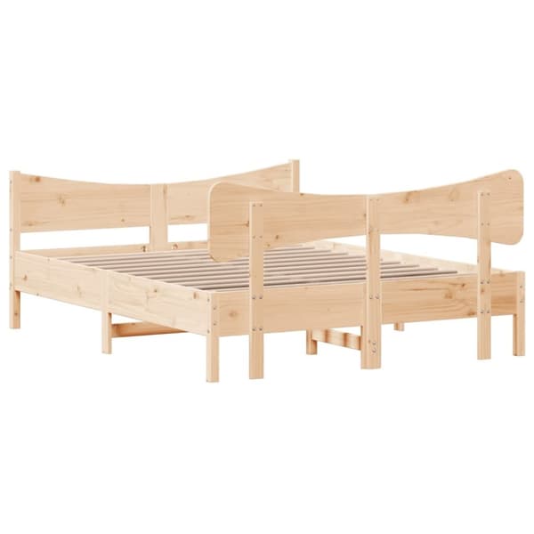 vidaXL sengeramme med sengegavl 140x200 cm massivt fyrretræ hvid - Senge & sengeramme