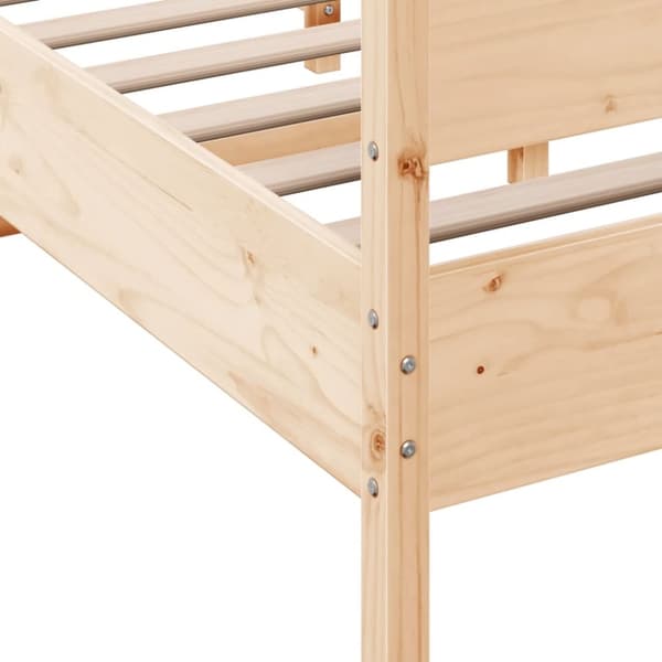 vidaXL sengeramme med sengegavl 140x200 cm massivt fyrretræ hvid - Senge & sengeramme