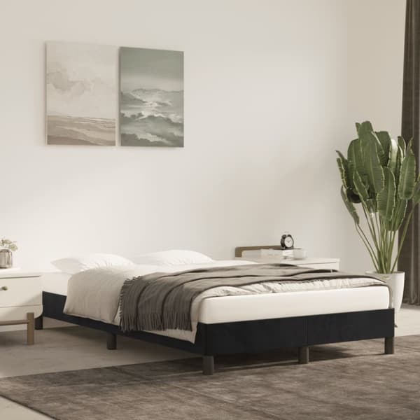 vidaXL sengeramme 120x190 cm fløjl sort - Senge & sengeramme