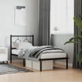 Miniatyrbillede 4 af 11: vidaXL sengeramme med sengegavl 80x200 cm metal sort -  Senge & sengeramme