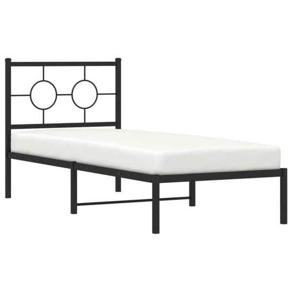 vidaXL sengeramme med sengegavl 80x200 cm metal sort -  Senge & sengeramme