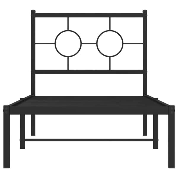 vidaXL sengeramme med sengegavl 80x200 cm metal sort -  Senge & sengeramme