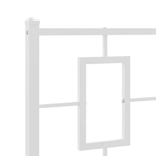 vidaXL sengeramme med sengegavl og fodgærde 80x200 cm metal hvid -  Senge & sengeramme