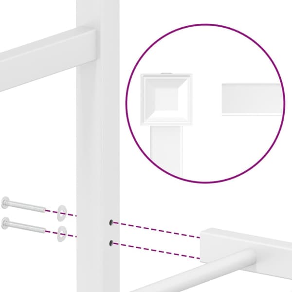 vidaXL sengeramme med sengegavl og fodgærde 80x200 cm metal hvid - Senge & sengeramme