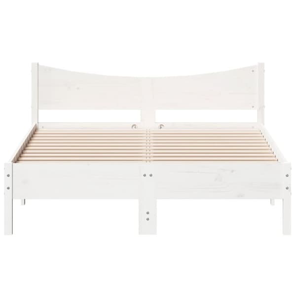 vidaXL sengeramme 135x190 cm massivt fyrretræ hvid - Senge & sengeramme