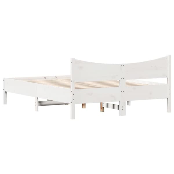 vidaXL sengeramme 135x190 cm massivt fyrretræ hvid - Senge & sengeramme