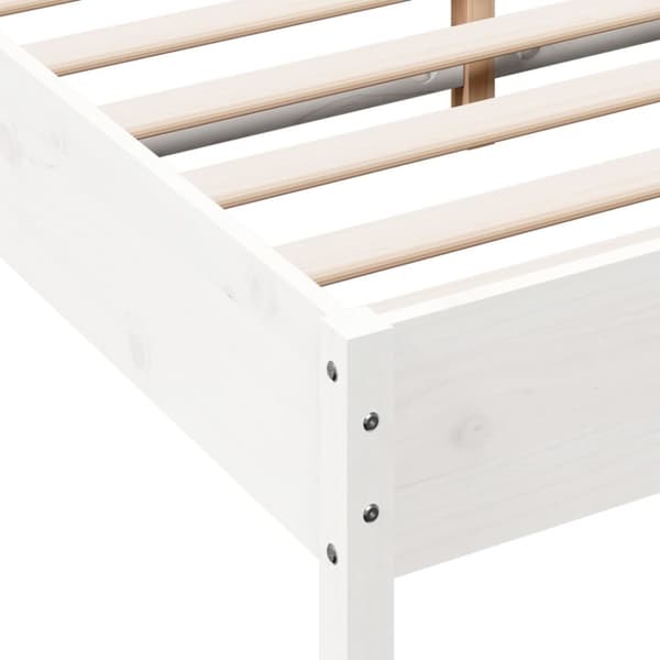 vidaXL sengeramme 135x190 cm massivt fyrretræ hvid - Senge & sengeramme