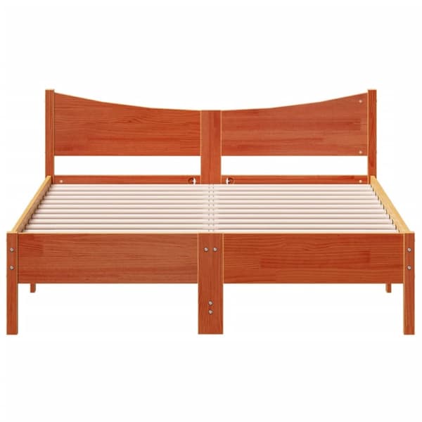 vidaXL sengeramme 140x190 cm massivt fyrretræ gyldenbrun - Senge & sengeramme