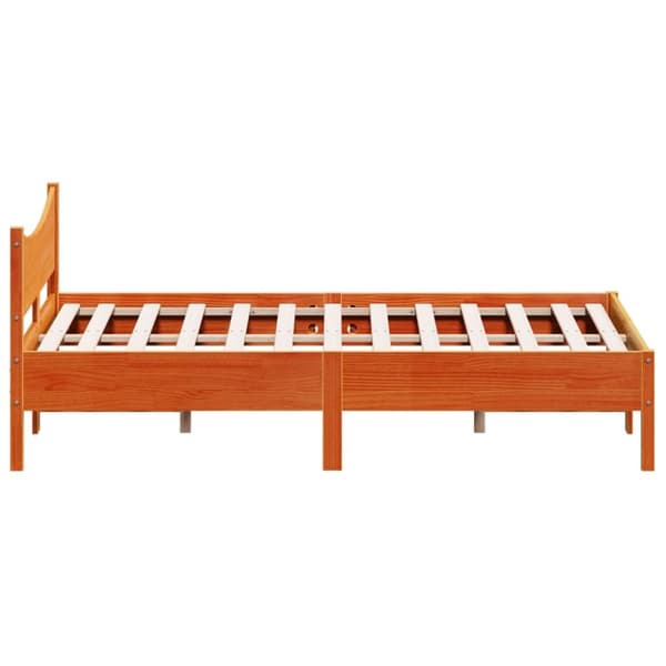 vidaXL sengeramme 140x190 cm massivt fyrretræ gyldenbrun - Senge & sengeramme