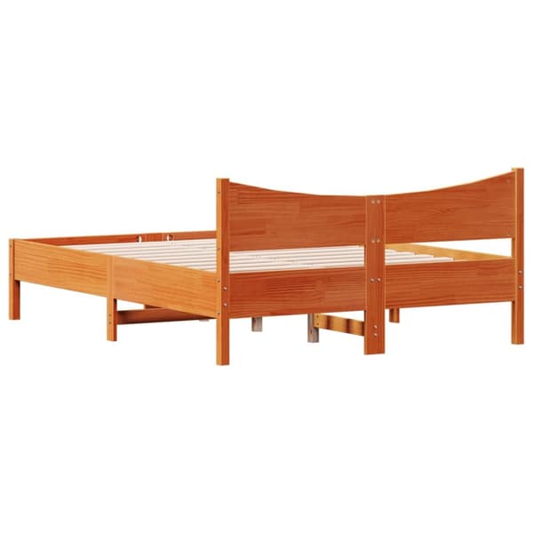 vidaXL sengeramme 140x190 cm massivt fyrretræ gyldenbrun - Senge & sengeramme