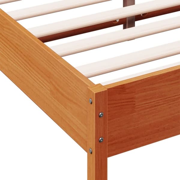 vidaXL sengeramme 140x190 cm massivt fyrretræ gyldenbrun - Senge & sengeramme