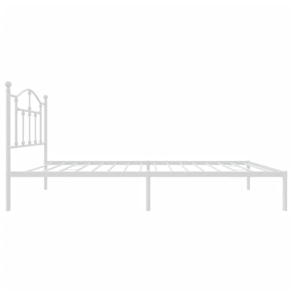 vidaXL Metallinen sängynrunko päädyllä valkoinen 90x190 cm - Sängyt & sängynrungot